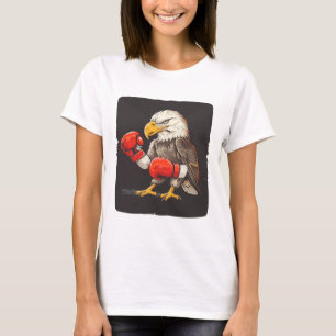 Adler mit Boxhandschuhen für eine starke und kühne T-Shirt