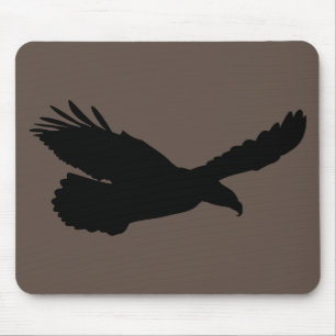 Adler mit brauner Maus - Ihre Farben - Text Mousepad
