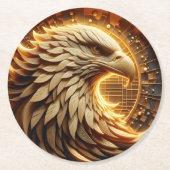 Adler mit einem feinen Goldadler Runder Pappuntersetzer (Vorderseite)