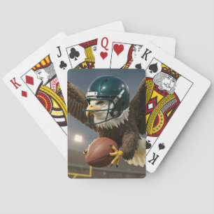Adler mit einem Football in einem Sportstadion Spielkarten