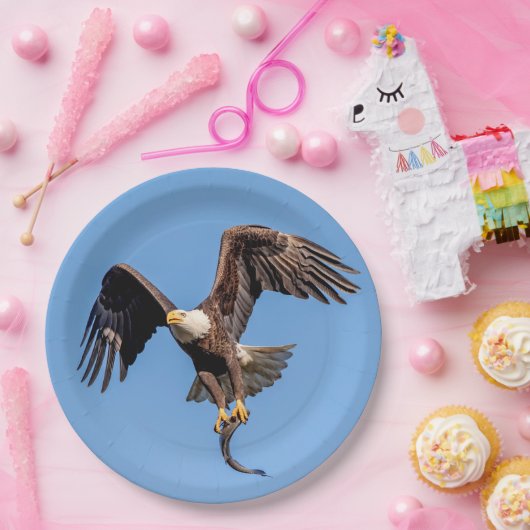 Adler mit Fisch Pappteller (Party)