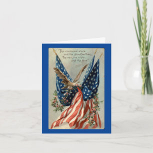 Adler mit Flagge im Vintage-Stil Karte