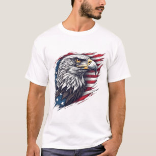 Adler mit Flagge – modernes patriotisches Design T-Shirt