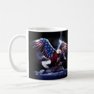 Adler mit Flügeln der amerikanischen Flagge Kaffeetasse
