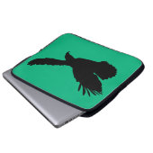 Adler mit grünem Laptop-Sieb Farbe - Text Laptopschutzhülle (Vorne Knopf)