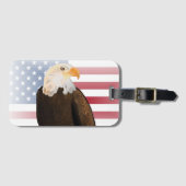 Adler mit verblasster amerikanischer Flagge Gepäckanhänger (Vorderseite (Horizontal))