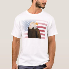 Adler mit verblasster amerikanischer Flagge T-Shirt