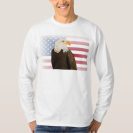 Adler mit verblasster amerikanischer Flagge T-Shirt