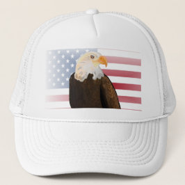 Adler mit verblasster amerikanischer Flagge Truckerkappe