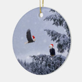 Adler mit Weihnachtsmannmützen Weihnachtsschmuck (Links)