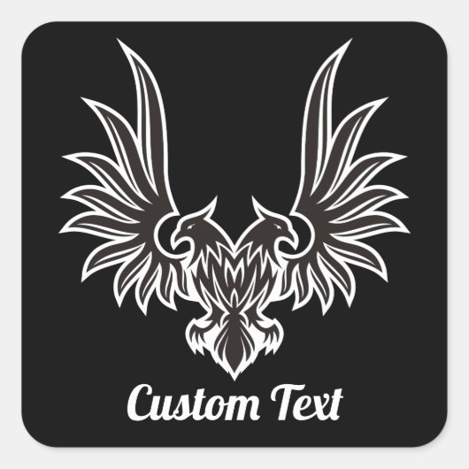 Adler mit zwei Heads Square Sticker (Vorderseite)