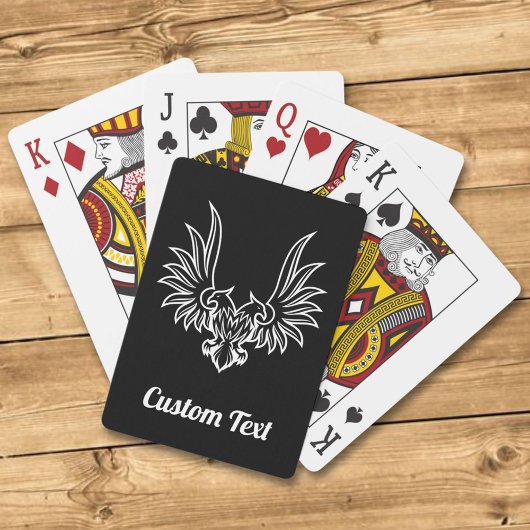 Adler mit zwei Köpfen, die Karten spielen Spielkarten