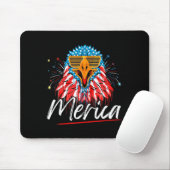 Adler-Mullet-4.-Juli-Flagge Merica-Unabhängigkeit Mousepad (Mit Mouse)