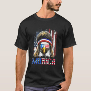 Adler Mullet 4. Juli USA Amerikanische Flagge Meri T-Shirt