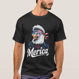 Adler-Mullet-Sonnenbrille Merica 4. Juli USA Ame T-Shirt