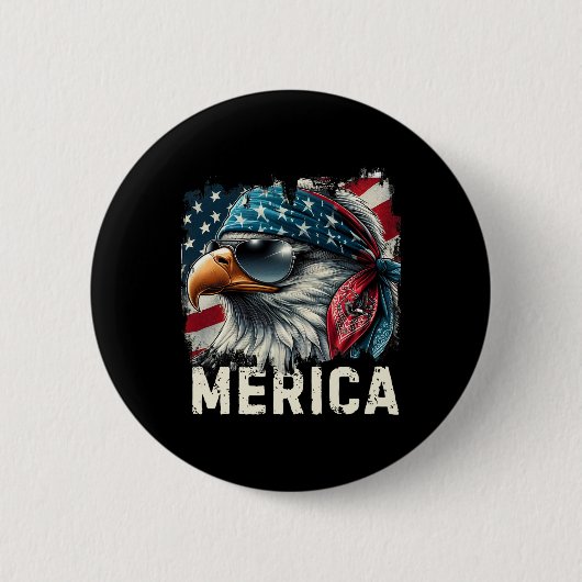 Adler-Mullet-Sonnenbrille Merica 4. Juli USA Ameri Button (Vorderseite)