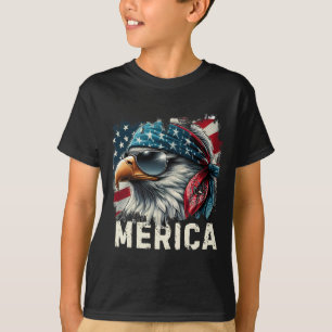 Adler-Mullet-Sonnenbrille Merica 4. Juli USA Ameri T-Shirt
