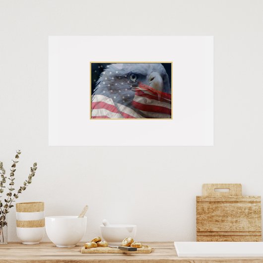 Adler Nah mit Flag Poster (Küche)