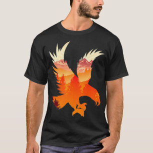 Adler Nationaler Vogel Gemustertes Landschaft Wild T-Shirt
