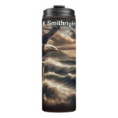 Adler oberhalb Stormy Sunset Sees Thermosbecher (Vorderseite)