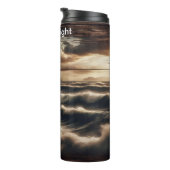 Adler oberhalb Stormy Sunset Sees Thermosbecher (Nach rechts gedreht)