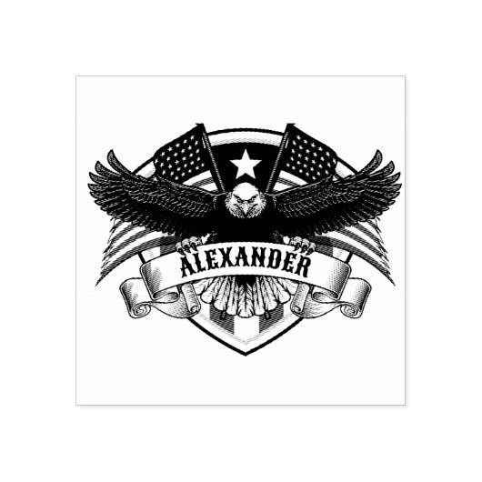 Adler Patriotisches Patch Gummistempel (Prägung)