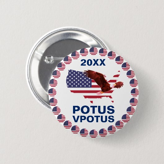 Adler - Personalisierbare Potus - Vize Potus Wahl Button (Vorne & Hinten)
