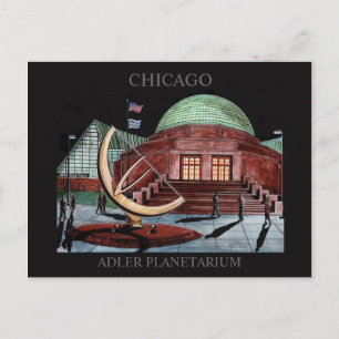 Adler Planetarium Postcard Randsom Art Chicago Postkarte