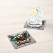 Adler Rechteckiger Pappuntersetzer (Vor Ort)