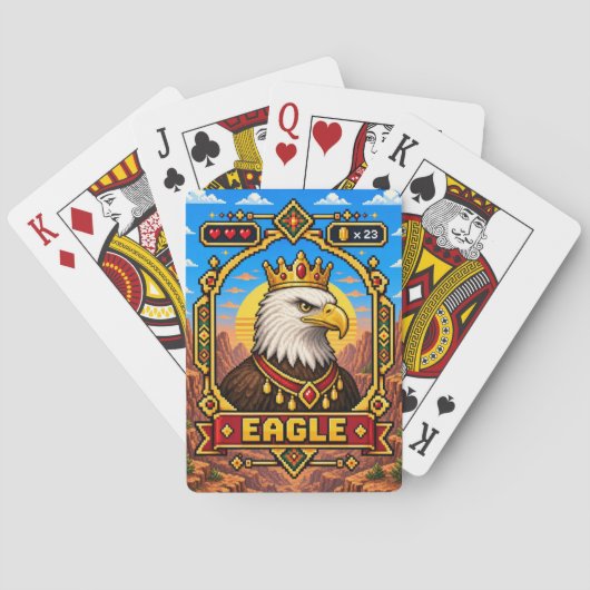 Adler Retro 8-Bit Pixel Art Spielkarten (Rückseite)