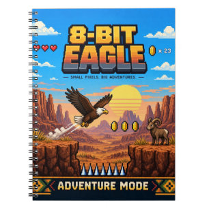 Adler, Retro-8-Bit-Pixelkunst Notizblock
