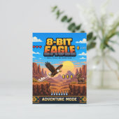 Adler, Retro-8-Bit-Pixelkunst Postkarte (Stehend Vorderseite)