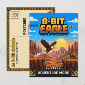 Adler, Retro-8-Bit-Pixelkunst Postkarte (Vorne/Hinten)