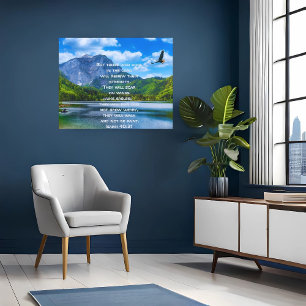 Adler schwebt über See und Berg Poster