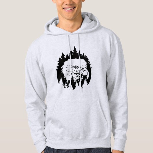 Adler-Silhouette mit Blick auf dichten Wald Hoodie (Vorderseite)