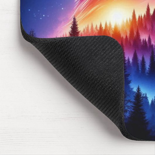 Adler-Silhouette mit WaldSunset Mousepad (Ecke)