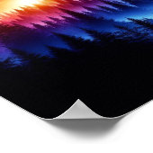 Adler-Silhouette mit WaldSunset Poster (Ecke)