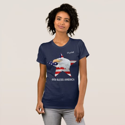 Adler, Stern, Flag, phantastisch anpassbar T-Shirt (Vorne ganz)