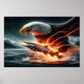 Adler stöhnt über Fisch im Wasser Poster (Vorne)