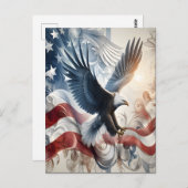 Adler stürzt durch die Sterne Postkarte (Vorne/Hinten)