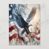 Adler stürzt durch die Sterne Postkarte (Vorderseite)