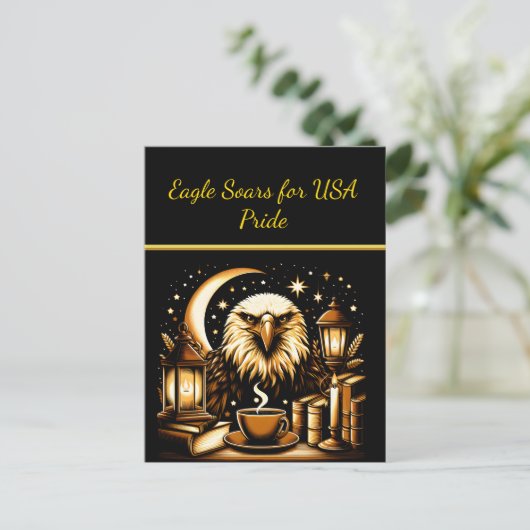 Adler stürzt unter Sternen Postkarte (Stehend Vorderseite)