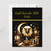 Adler stürzt unter Sternen Postkarte (Vorne/Hinten)