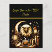 Adler stürzt unter Sternen Postkarte (Vorderseite)