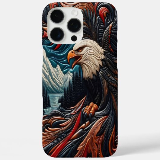 Adler-Szene-Leder-Optik-Kunstwerk Case-Mate iPhone Hülle (Rückseite)
