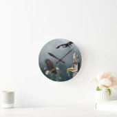 Adler, Totem Pole & Forest Fantasy Art Clock Runde Wanduhr (Zuhause)