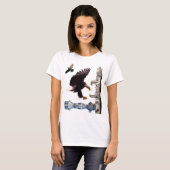 Adler, Totem Pole, Raven & Mountain Szene T-Shirt (Vorne ganz)