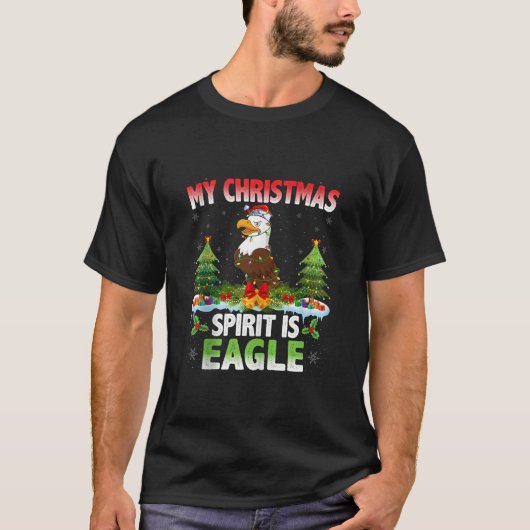 Adler tragen Weihnachtsmannmütze Mein Weihnachtsge T-Shirt (Vorderseite)