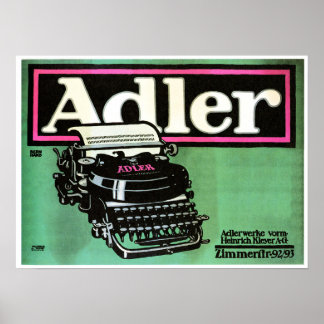 ADLER TYPEWRITERS Plakatstil Lucien Bernhardt Ad Poster