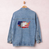 Adler über Amerika bemalt Fahne Jeansjacke (Hangar)